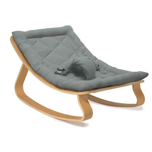 Charlie Crane Levo Baby Rocker in Beech with Orage cushion