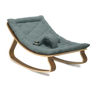 Charlie Crane Levo Baby Rocker in Walnut with Orage Cushion