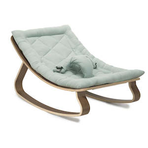 Charlie Crane Levo Baby Rocker in Walnut with Farrow Cushion