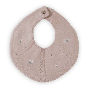 Saga | Flora Teething Bib - Flower on Mellow Rose