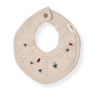 Saga | Flora Teething Bib - Clover on Cream