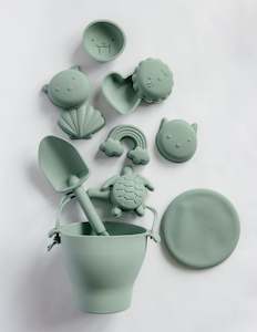 Bucket & Toys Set - Sage Green