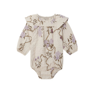 Garbo&Friends Tree of Life Seersucker Long Sleeved Romper