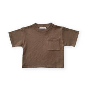 Grown - Knitted Pocket Tee - Café