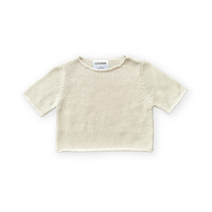 Grown - Blanket Stitch Knitted Tee - Dune