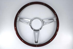 Classic Mountney 15" Wooden Steering Wheel - Dark