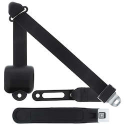 3 Point Retractable Seat Belt With GM Chrome Button w/ Contoured Sleeve