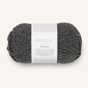 Knitted fabric: Peer Gynt PetiteKnit Koksgra Melange - 1065