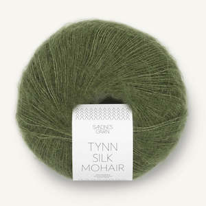 Knitted fabric: Tynn Silk Mohair Olivegronn - 9062