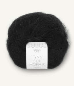 Knitted fabric: Tynn Silk Mohair Svart- 1099