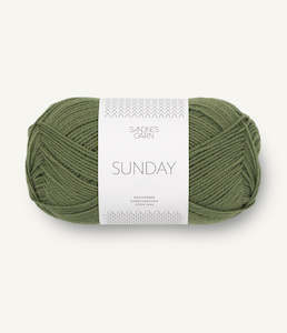 Knitted fabric: SUNDAY Olivegronn - 9062