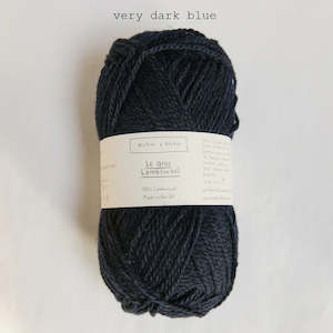 Knitted fabric: Le Gros Lambswool Very Dark Blue (100g)