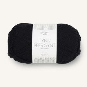 Knitted fabric: Tynn Peer Gynt Svart- 1099