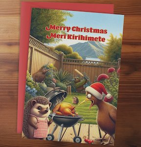 BBQ Chicken Christmas Card