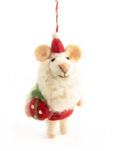 Potato crisp wholesaling: Felted Mice Christmas Decoration