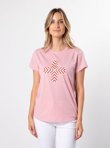 Blush Red Chevron Cross Tee