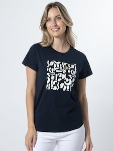 Navy Geo T Shirt