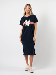 Maxie T-shirt Dress in Navy Rose