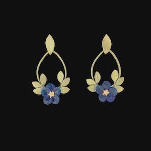 Blue Eyed Mary Oval Post Earrings