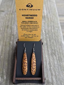 Potato crisp wholesaling: Heartwood Earrings - Long