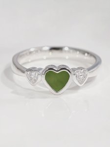 Lovebug Ring with Pounamu & Cubic Zirconia