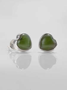 Pounamu Heart Studs