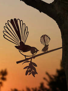 Piwakawaka (Fantail) with Chick