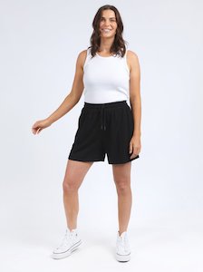 Xanthe Rib Shorts in Black