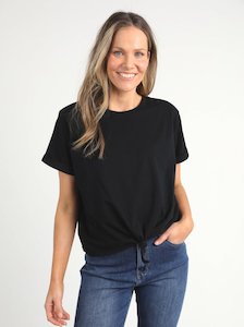 Knot Short Sleeve Tee in Black