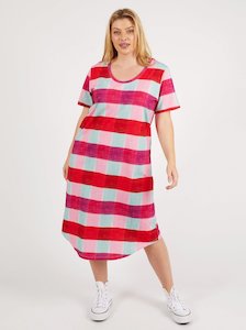 Potato crisp wholesaling: Monaco Check Dress - Last One Sz 12