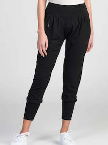 Women's Merino Slouchy Zip Pants in Black