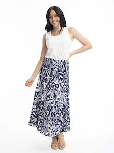 Hayman Tiered Skirt in Navy - Last One Sz 10