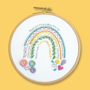 Craft material and supply: Rainbow Stitch Sampler Beginner Kit