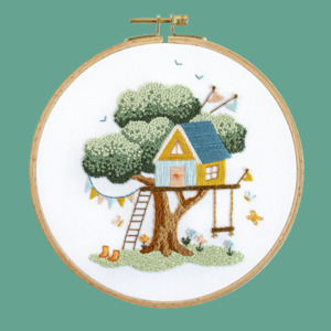 Craft material and supply: The Treehouse Embroidery Kit