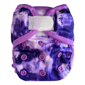 Newborn Nappy Cover - Purple Splash