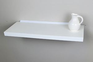 Architectural aluminium: Cliff Hanger White 32mm Chunky Timber Shelves