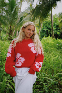 Recreational: RED AND PINK HIBISCUS KNIT Mysite