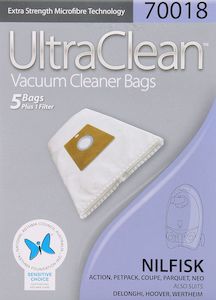 Ultraclean 70018 Vacuum Cleaner Bags for Nilfisk,Hoover,Wertheim