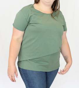 Clothing manufacturing - womens and girls: Layer Tee - Moss Green