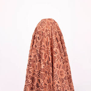 Bridget Stretch Lace Fabric - Caramel