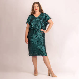 Womenswear: Matching Sequin Set - Emerald Green