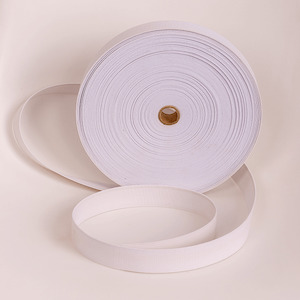 25mm White Woven Elastic - 25m Roll