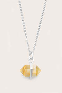 Citrine Jewellery: Abundance Intention Necklace - Silver