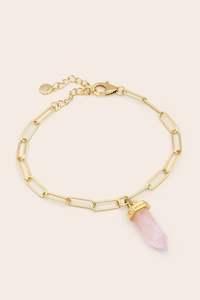 Rose Quartz Aroha Bracelet - Gold