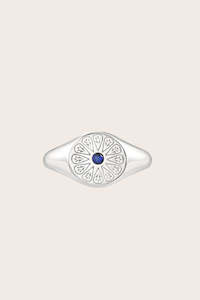 Birthstone Rings: Silver Birthstone Ring - September/Sapphire