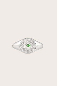 Silver Birthstone Ring - May/Emerald