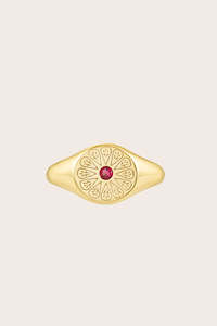 Birthstone Rings: Gold Birthstone Ring - July/Ruby