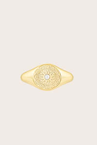 Gold Birthstone Ring - June/Pearl