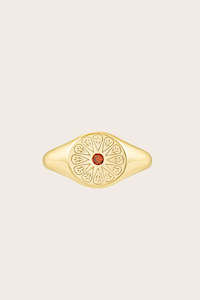 Gold Birthstone Ring - January/Garnet