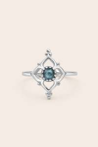 Into The Woods: Labradorite Blossom Ring - Silver